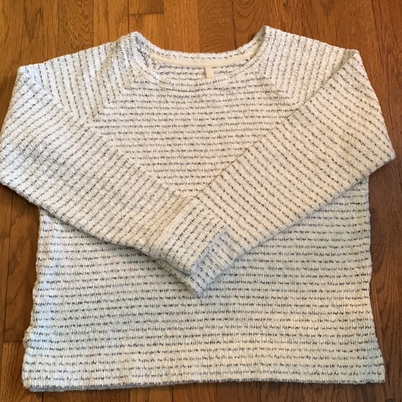 Lou & Grey for Loft cream/black cotton knit sweater. Size XS. Too small - Picture 2 of 8